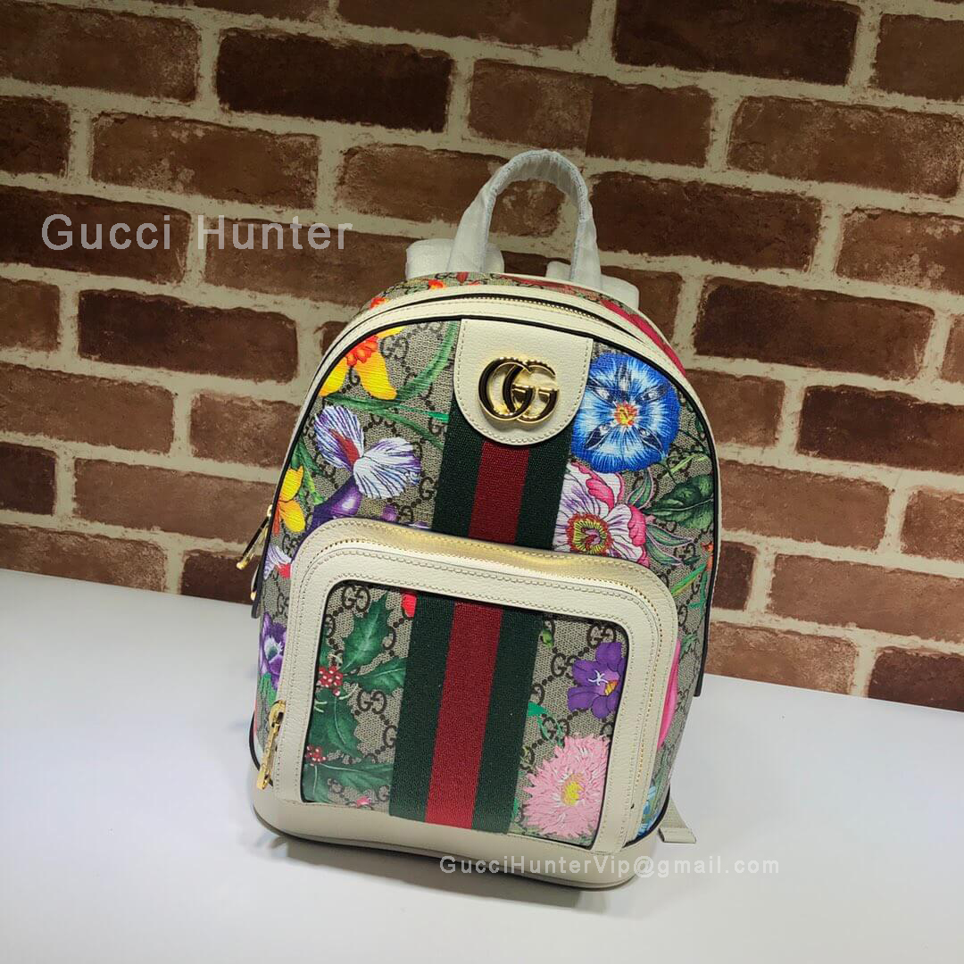 Gucci Ophidia GG Flora Small Backpack White 547965